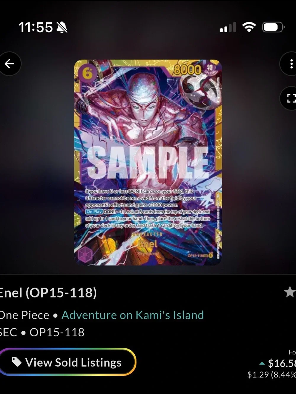 Enel OP15-118 One Piece Card
